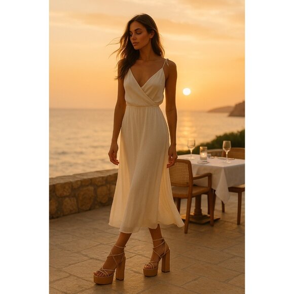 Cult Gaia Hyte Platform High Block Heel Sandals Camel Size 7 New In Box - Picture 5 of 9